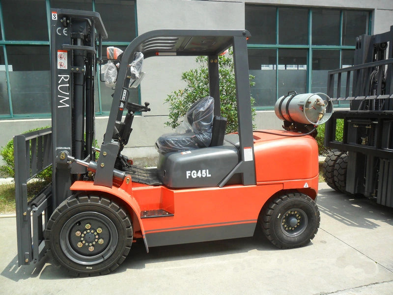 4.5tonne 4.5t LPG Forklift Truck with Side Shifter and Fork Positioner Gasoline Forklift